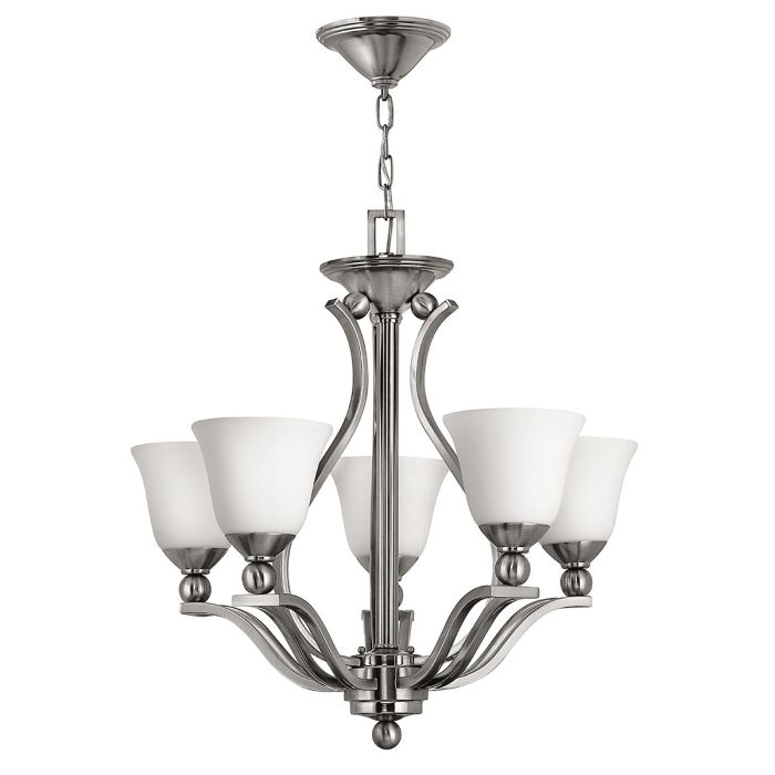 Hinkley Bolla 5-Light Brushed Nickel Glass Chandelier