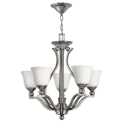 Hinkley Bolla 5-Light Brushed Nickel Glass Chandelier