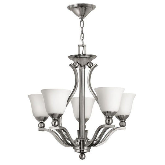 Hinkley Bolla 5-Light Brushed Nickel Glass Chandelier