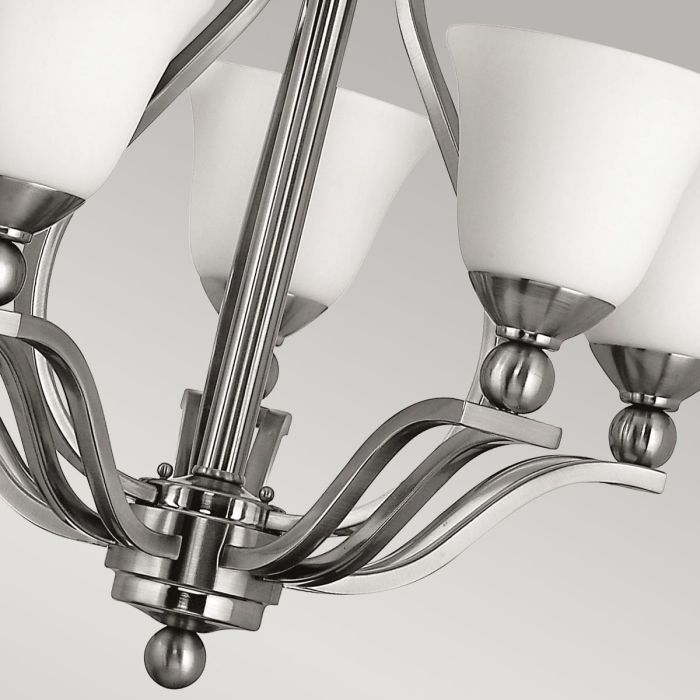 Hinkley Bolla 5-Light Brushed Nickel Glass Chandelier