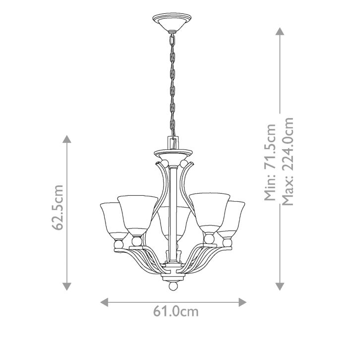 Hinkley Bolla 5-Light Brushed Nickel Glass Chandelier