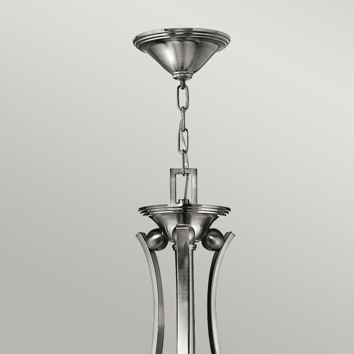 Hinkley Bolla 9-Light Brushed Nickel Glass Chandelier