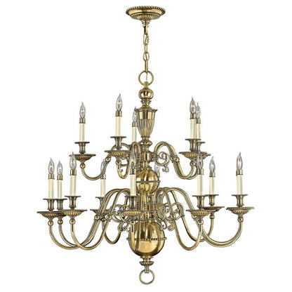 Hinkley Cambridge 15-Light Burnished Brass Candle Chandelier