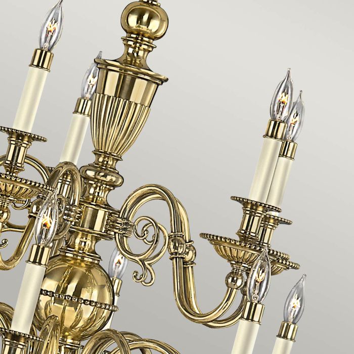 Hinkley Cambridge 15-Light Burnished Brass Candle Chandelier