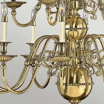 Hinkley Cambridge 15-Light Burnished Brass Candle Chandelier