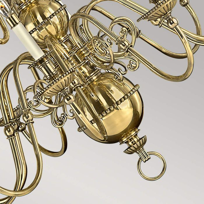 Hinkley Cambridge 15-Light Burnished Brass Candle Chandelier