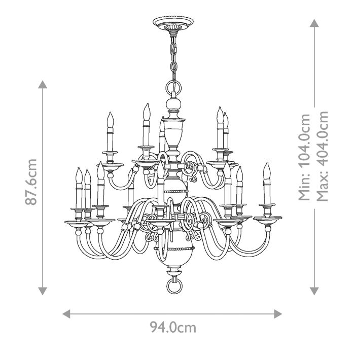 Hinkley Cambridge 15-Light Burnished Brass Candle Chandelier