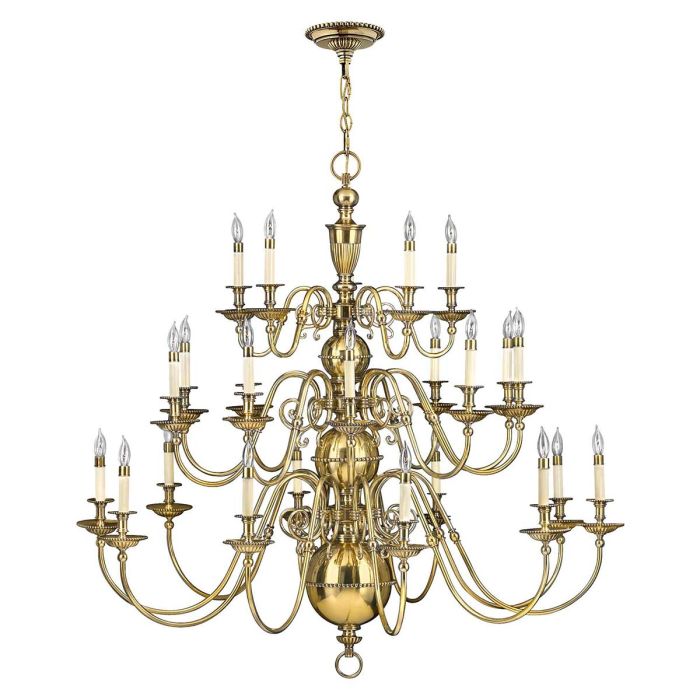 Hinkley Cambridge 25-Light Burnished Brass Candle Chandelier