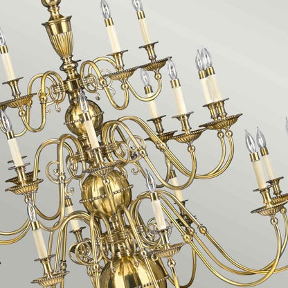 Hinkley Cambridge 25-Light Burnished Brass Candle Chandelier