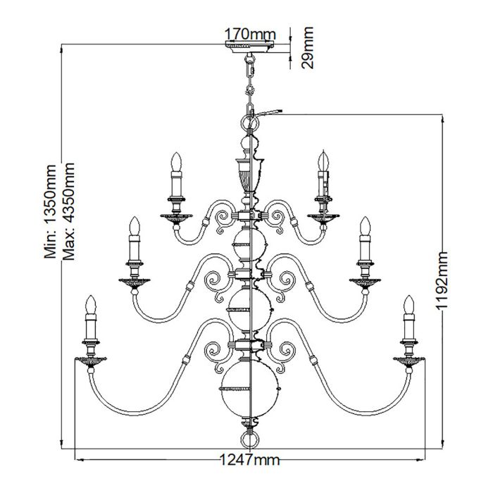 Hinkley Cambridge 25-Light Burnished Brass Candle Chandelier