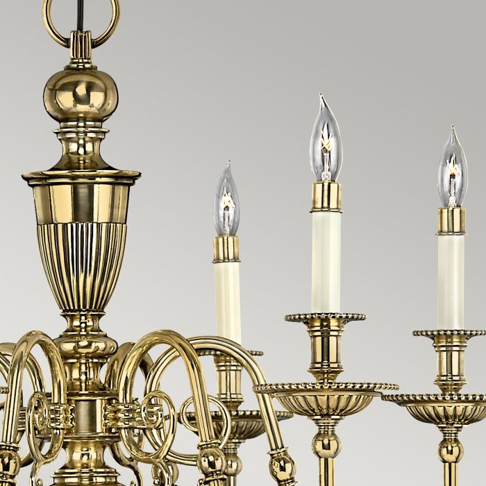 Hinkley Cambridge 6-Light Burnished Brass Candle Chandelier