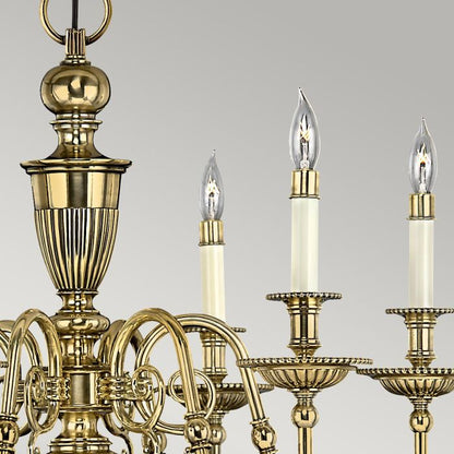 Hinkley Cambridge 6-Light Burnished Brass Candle Chandelier