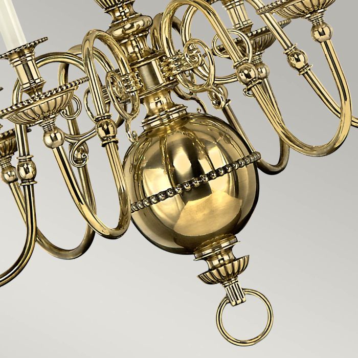 Hinkley Cambridge 6-Light Burnished Brass Candle Chandelier