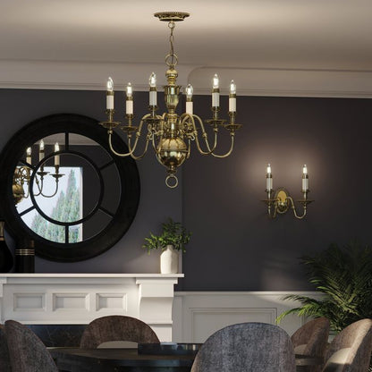 Hinkley Cambridge 6-Light Burnished Brass Candle Chandelier