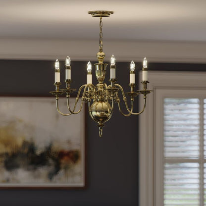 Hinkley Cambridge 6-Light Burnished Brass Candle Chandelier