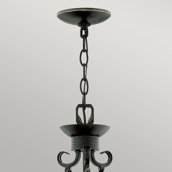 Hinkley Casa 3-Light Olde Glass Black Chandelier