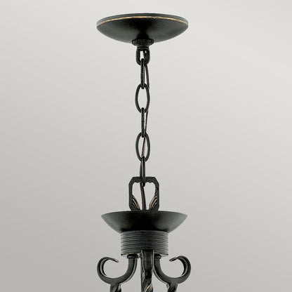 Hinkley Casa 3-Light Olde Glass Black Chandelier