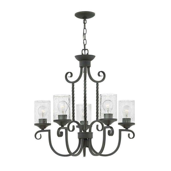 Hinkley Casa 5-Light Olde Black Glass Chandelier