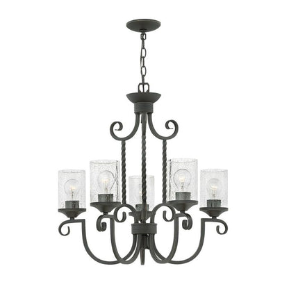 Hinkley Casa 5-Light Olde Black Glass Chandelier