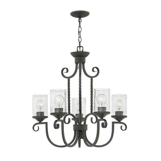 Hinkley Casa 5-Light Olde Black Glass Chandelier