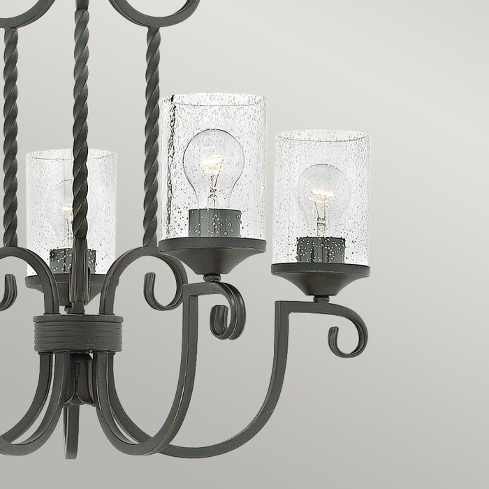 Hinkley Casa 5-Light Olde Black Glass Chandelier