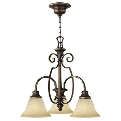 Hinkley Cello 3-Light Antique Bronze Glass Chandelier