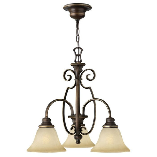 Hinkley Cello 3-Light Antique Bronze Glass Chandelier
