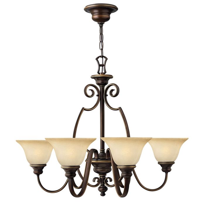Hinkley Cello 6-Light Antique Bronze Glass Chandelier
