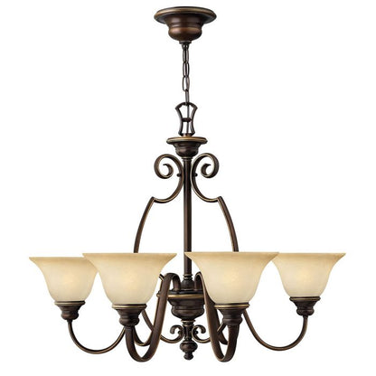 Hinkley Cello 6-Light Antique Bronze Glass Chandelier