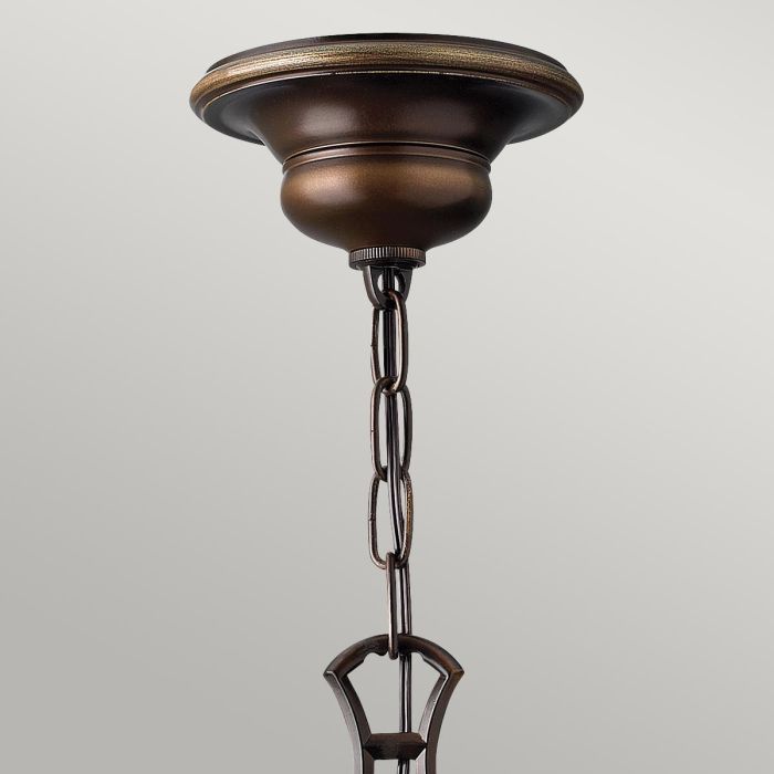 Hinkley Cello 6-Light Antique Bronze Glass Chandelier