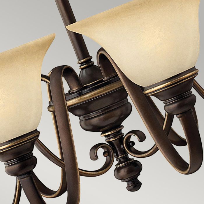 Hinkley Cello 6-Light Antique Bronze Glass Chandelier