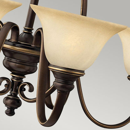 Hinkley Cello 6-Light Antique Bronze Glass Chandelier