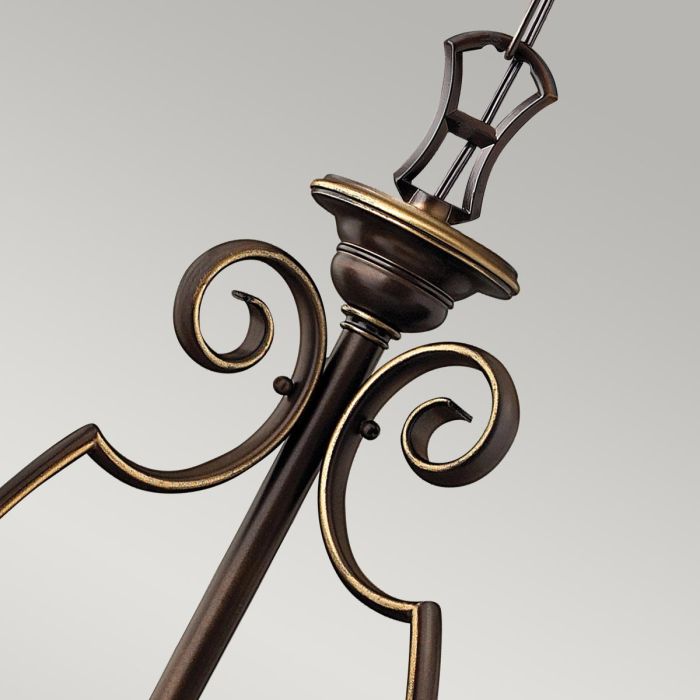 Hinkley Cello 6-Light Antique Bronze Glass Chandelier