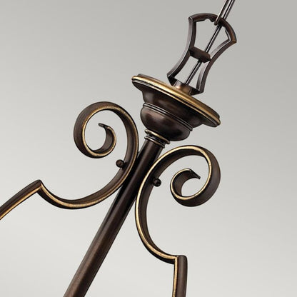 Hinkley Cello 6-Light Antique Bronze Glass Chandelier