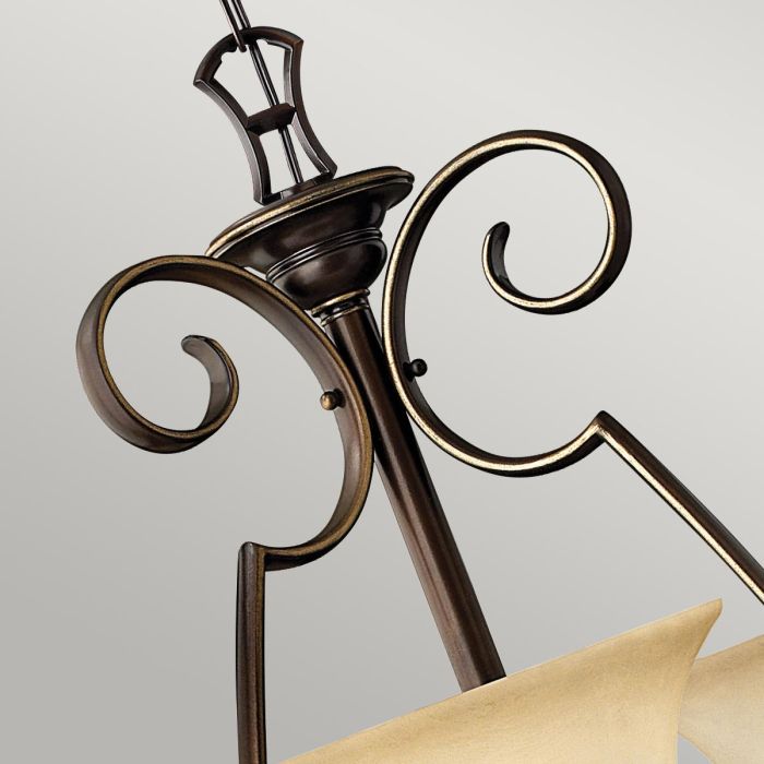 Hinkley Cello 9-Light Antique Bronze Glass Chandelier