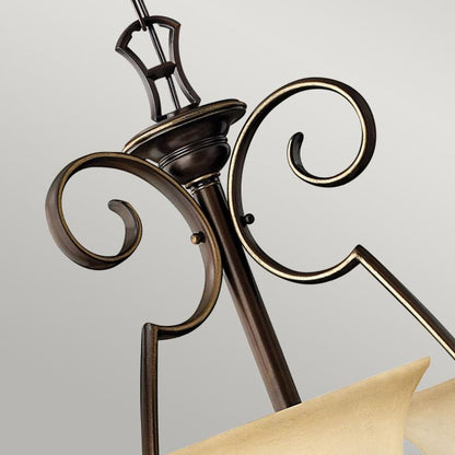 Hinkley Cello 9-Light Antique Bronze Glass Chandelier