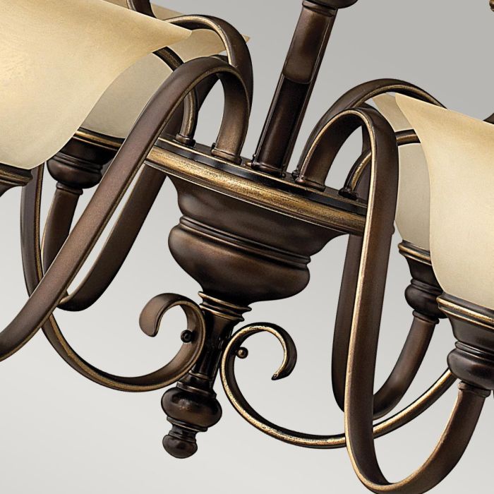 Hinkley Cello 9-Light Antique Bronze Glass Chandelier