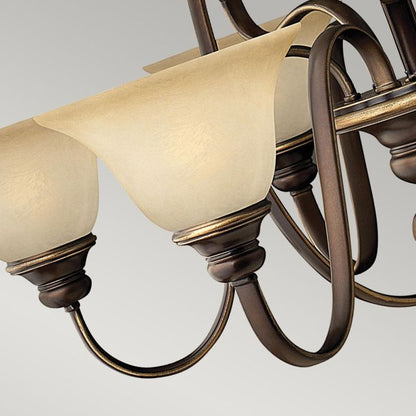 Hinkley Cello 9-Light Antique Bronze Glass Chandelier