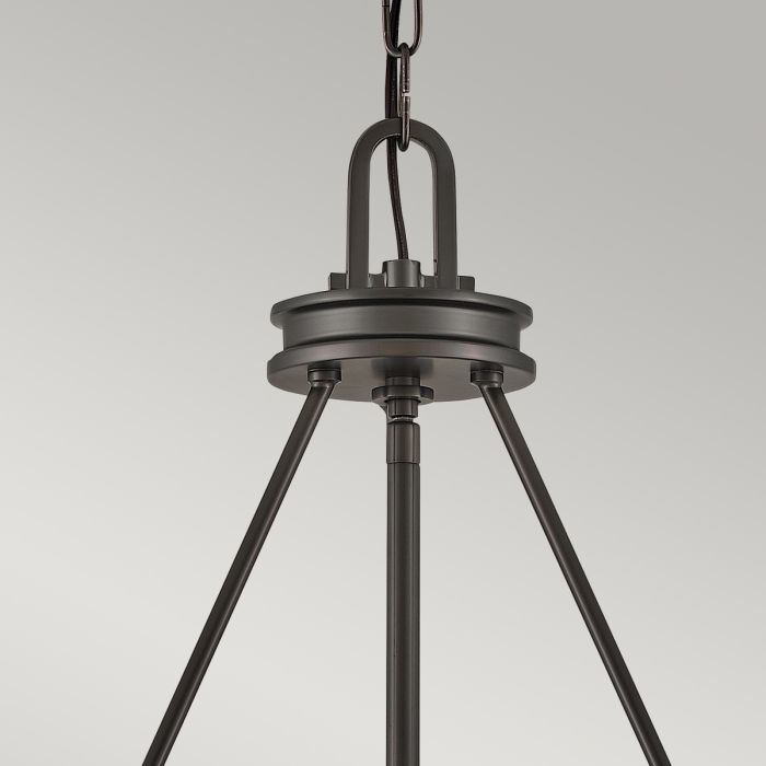 Hinkley Collier 5-Light Black Oxide Modern Chandelier with Clear Seeded and Off-White Glass