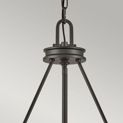Hinkley Collier 5-Light Black Oxide Modern Chandelier with Clear Seeded and Off-White Glass
