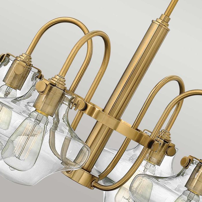 Hinkley Congress 4-Light Clear Tiered Glass Brushed Caramel Industrial Chandelier