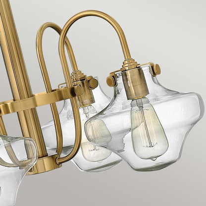 Hinkley Congress 4-Light Clear Tiered Glass Brushed Caramel Industrial Chandelier
