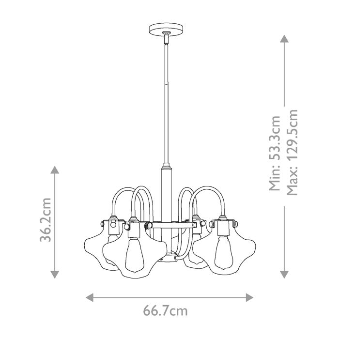 Hinkley Congress 4-Light Clear Tiered Glass Brushed Caramel Industrial Chandelier