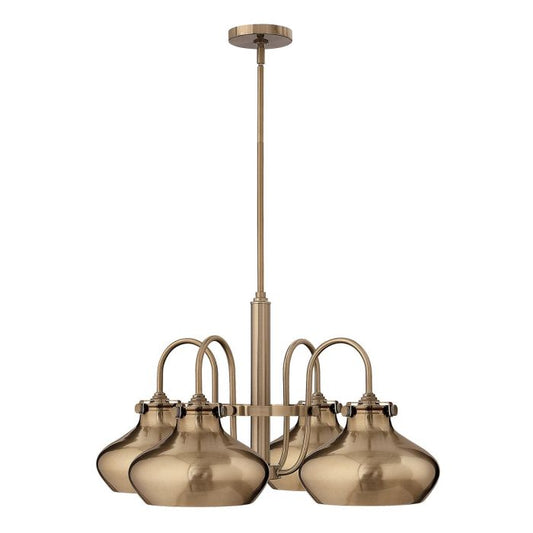 Hinkley Congress 4-Light Brushed Caramel Industrial Chandelier