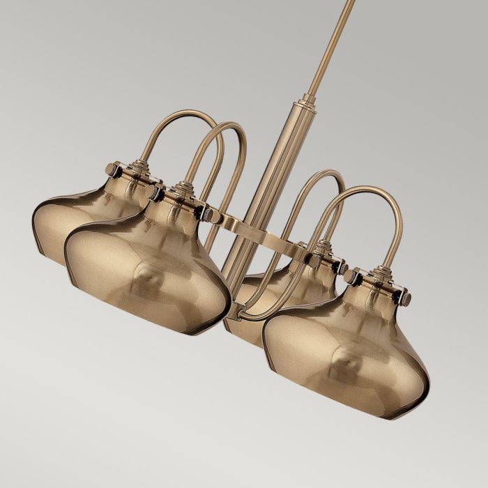 Hinkley Congress 4-Light Brushed Caramel Industrial Chandelier