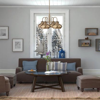 Hinkley Congress 4-Light Brushed Caramel Industrial Chandelier