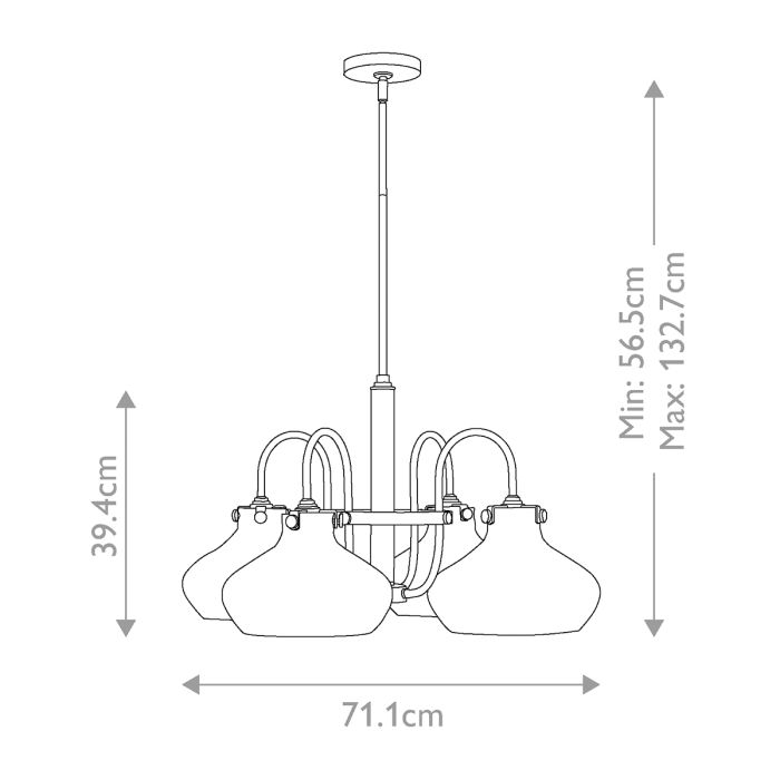 Hinkley Congress 4-Light Chrome Industrial Chandelier
