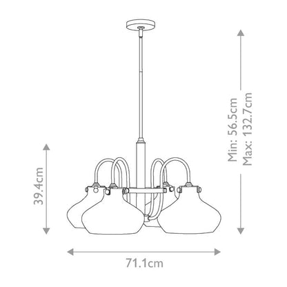 Hinkley Congress 4-Light Chrome Industrial Chandelier