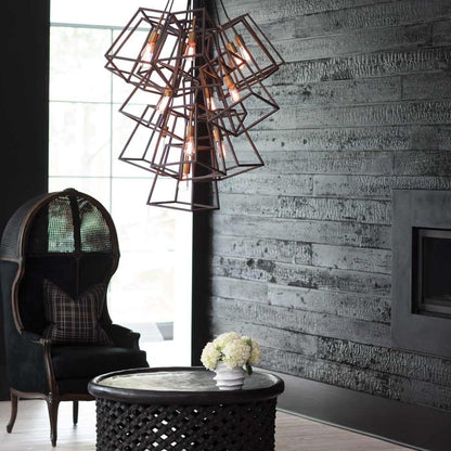 Hinkley Fulton 13-Light Bronze and Brass Large Foyer Cage Chandelier