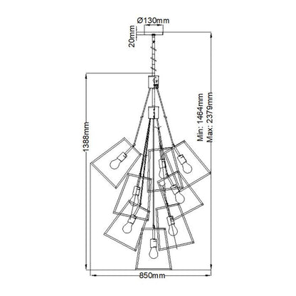 Hinkley Fulton 13-Light Bronze and Brass Large Foyer Cage Chandelier